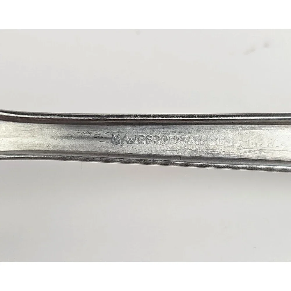 1950s Stainless Flatware Service For 6 By Majestic With Box Floral Pattern